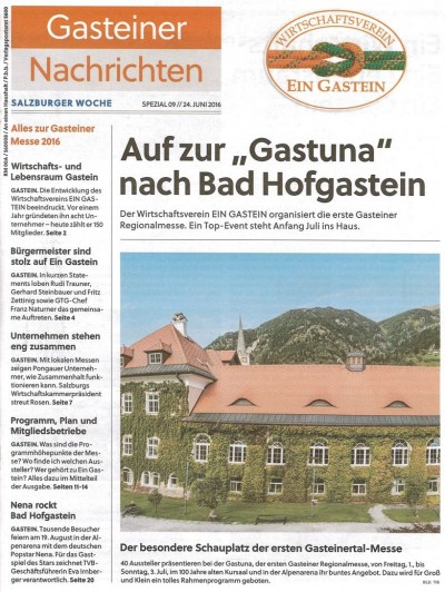 GASTEINER NACHRICHTEN Ausgabe 1 / 24.06.2016